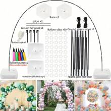 1 peça, kit de arco de balão, suporte de arco de balão ajustável com base preenchível, clipe de balão, tira de balão, adequado para casamentos, festas de aniversário, festas de Halloween, festas de Natal, suprimentos de decoração para festas de formatura