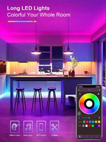 1pc Smart LED Light Strip, Bluetooth 44-Key Remote Control, Dimmable, APP Control, Suitable For Decoration In Gaming Room, Kitchen, Bedroom, Corridor, Office, Hotel, Party, Restaurant And Outdoor Gifts Birthday Graduation - Colored Light - View 9
