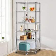 Conner 6-Tier Wire Steel Corner Shelf Garage Storage Shelving Rack Garage Rack - 1 - View 2