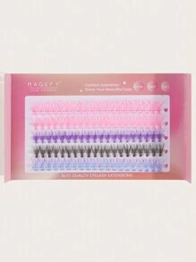 100 Cluster 4 Colors CC Curl Eyelashes,Winky Colorful Cluster Lashes Eyelash Extension Christmas DIY Handmade False Eyelashes Single Hot Melt Segmented Dense Self-Grafting Individual Thick Fluffy Super Soft And Natural Look Summer Comfort Suitable For Light/Dense/Everyday Gift Makeup Enhancement Cosmetic Gift For Women Lash Artists Makeup Tools,Soft Natural False Eyelashes Extension Diy Makeup - C - 查看 4