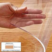 PVC Clear Table Protector -Multisize Thick Transparent Plastic Desk Covers For Rectangular Nightstands Protect Your Desk From Scratches, Stains, And Everyday Wear. - Transparent-1.0mm - View 35