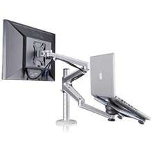 ThingyClub® Adjustable Aluminium Unrsal Laptop Notebook And Computer Monitor Stand Desk Mount Bracket Clamp Tilt Swl Dual Arm Support Holder Laptop And Monitor - Laptop&Monitor1 - View 2