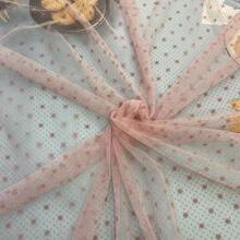 Popular High-Density Polyester Polka Dot Flocked Mesh Fabric, Suitable For Dresses, Undershirts, Headwear, Toys, DIY