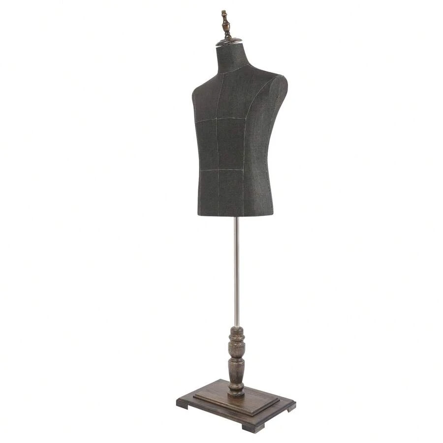 Maniquí de hombre, modelo masculino con soporte, torso de maniquí, busto de sastre, busto decorativo - Negro - Ver 1
