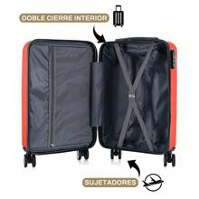 18-Inch Hard-Shell Carry-On Suitcase, Cabin Hand Luggage With 4 Wheels And Integrated Lock, Variety Of Colors - Apricot - View 4
