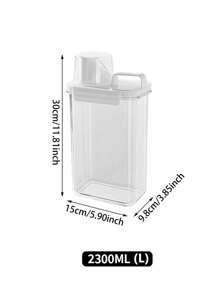 1pc Airtight Laundry Detergent Dispenser - Plastic, Clear Powder & Liquid Storage Container With Lid , Detergent Storage Box - Clear - View 11