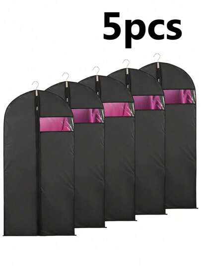 5 件衣服罩，透明衣服防尘罩，西装/羽绒服收纳袋，家居/宿舍用衣物收纳袋