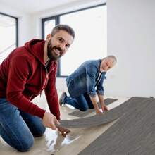 YARDIN PVC Flooring Vinyl Flooring Self-Adhesive Tiles Floor Tiles Kitchen Click Tiles Flooring PVC Panels For Kitchen Balcony Bedroom 18pcs 36pcs