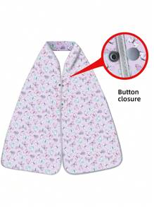 1pc Vintage Floral Print Adult Dining Scarf, Machine Washable, Waterproof And Oilproof Adult Bib, Unisex Clothing Protector, Fashionable Dinning Apron