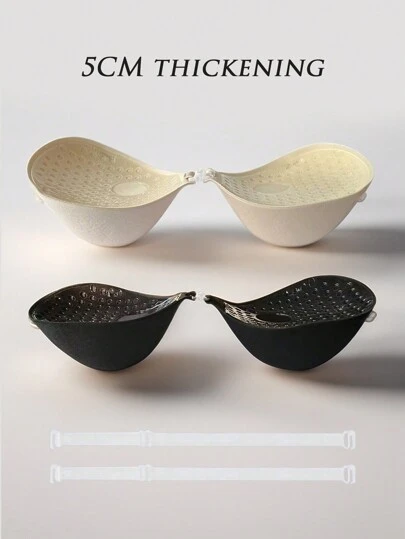 2/1pc 5cm Thick Invisible Bra/Breast Enhancement/Push Up, Suitable For Strapless Dresses, Lifting Cleavage, Lifting And Shaping Small Breasts Strapless Bras, Evening Dresses, Wedding Dresses Super Push Up Bras