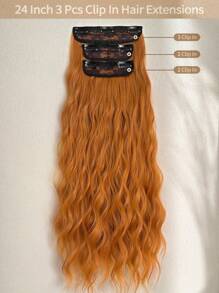 七夾片24英寸長瀑布式合成纖維女性全頭插片式髮片