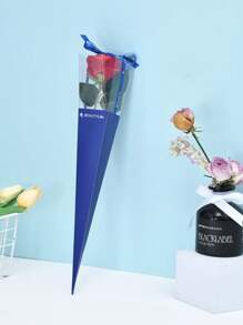 10 piezas, caja de embalaje para ramo de flores, caja individual para clavel, embalaje de flores, caja para rosa, caja de regalo, decoración de flores para el Día de San Valentín, decoración de boda, fiesta de boda, suministros de boda, regalos de boda (sin flores, el color de la cinta de la fuente es aleatorio)