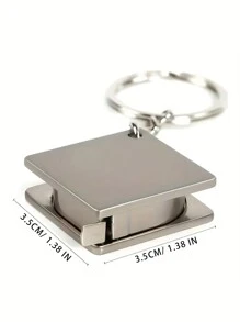 1Pc Personalized Custom Text Stainless Steel Telescopic Tape Measure - Made Of Zinc Alloy Material, A Practical And Stylish Metal Tape Measure - With A Keychain, Easy To Carry, An Essential Measuring Tool For Daily Life - A Surprise Gift For Couples, Fathers