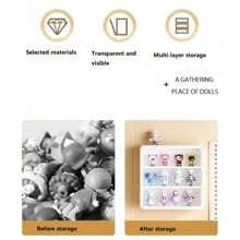 1 pieza Caja ciega de almacenamiento de cosméticos blanca, caja de almacenamiento montada en la pared caja ciega, soporte de exhibición de figuras de acción - Blanco - Ver 8