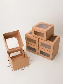 5pcs/10pcs Heart Window Wavy Edge Cake/Pastry/Chocolate/Cookie Gift Boxes, Suitable For Birthday, Party, Wedding - Paper - View 11