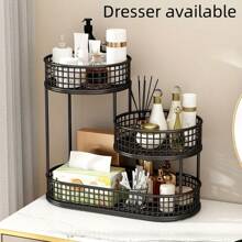 Senmeo 3-Tier Black Metal Fruit Basket (Large Capacity, Lid), Rustproof For Fruits/Veggies/Snacks/Cosmetics/Skincare - màu đen - Xem 6