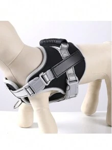 Pechera Para Perro Arnés Ajustable Reflectantes Con Correas - Negro - Ver 4