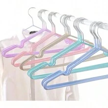 Set De 10 Ganchos Para Ropa, Metal Y Pvc - Blanco - Ver 2
