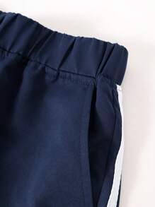 1pc Teen Girl Casual Loose Fit Outdoor Sports Yoga Straight-Leg Striped Pants, Spring/Autumn/Winter