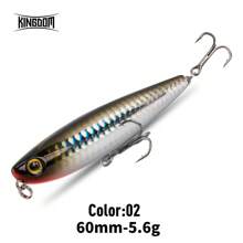 Kingdom Z Dog 顶水表面铅笔鱼饵 60 毫米 5.6 克 90 毫米 11 克三叉钩 Z 型爪浮动硬饵人造铅笔 - 彩色 - 查看 18