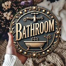 Placă rotundă pentru baie vintage de 20 cm, decor de artă de perete pentru casă, cameră, sufragerie, bar, cafenea, garaj, decorațiuni de perete, accesorii pentru petreceri de nuntă, accesorii de vacanță - 1 bucată, decor pentru casă, decor cameră, decor de perete