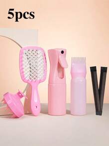 1/2/3/4/5/6/7/9/12 件发刷套装，（6.8 盎司/200 毫升）连续细雾喷雾瓶，适合成人和女孩头发独角兽卡通顺发刷、梳理刷，适用于发型设计、美发师 - 粉色 - 查看 12