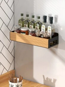 1/2 piezas Estante lateral para refrigerador, estante de almacenamiento de suministros de cocina, estante lateral sin agujero para microondas y horno, accesorios de cocina - Multicolor - Ver 2