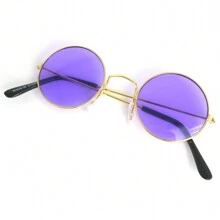 Skeleteen Purple Round Hippie Glasses - Purple 60's Style Hipster Circle Sunglasses - 1 Pair