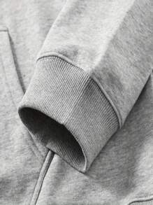 UNIVGRAV Letter Print Men's Pullover Round Neck Long Sleeve Sweatshirt, Polyester, Cotton, Loose Simple Casual Street Retro Style Tops, Autumn And Winter Outdoor Sports Casual Tops, Men's Clothing As Gifts - 灰色 - 查看 4
