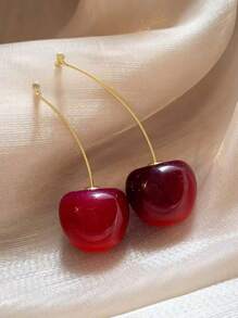 1 Cặp Hoa tai Anh đào thời trang cao cấp cổ điển của Pháp, Hoa tai trái cây khô tinh tế cho phụ nữ, Phụ kiện thanh lịch và độc đáo - Nhiều màu - Xem 4