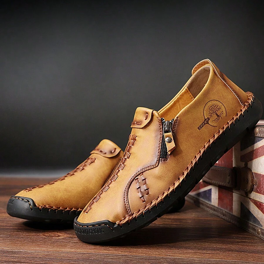 Men's Casual Loafers, Comfortable Leather Hiking Shoes