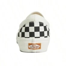 Giày thể thao Vans Unisex Classic Checkerboard Slip-On bằng vải canvas, kiểu dáng thường ngày. - trắng - Xem 4