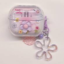 全新彩色可爱耳机盒，适用于 Buds FE/Buds 3/3 Pro、Galaxy BudsPro、Galaxy Buds Live、Buds2、Buds 2 Pro 无线蓝牙耳机，透明耳机充电盒保护套 - 炫彩紫 - 查看 4