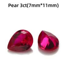 One 100% Lab Grown Ruby Pear Cut Gemstone For Charms Advanced Jewelry Making Materials DIY