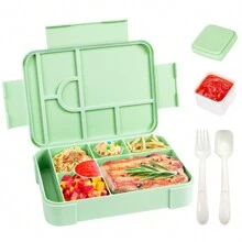 1PC Portable Large Capacity Lunch Box, Leak Proof Compartment Bento Box With Fork And Spoon, Reusable Salad Container, Easy To Wash - Ideal For Office, Outdoor Travel, Back To School Supplies