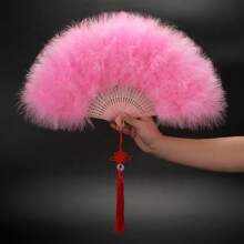 Foldable Feather Fan Marabou Feather Vintage Flapper Hand Fan Fan For 1920s Gatsby Party Party Dancing Decoration - Multicolor - View 9