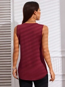 女士宽肩带上衣。适合聚会、运动、户外休闲、城市漫步等多种场合。 - 酒紅色 - 查看 2