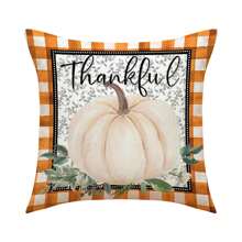 Thanksgiving Pillow Cover Flower Pumpkin Print Throw Pillow Case Home Decor For Sofa Bedroom - Orange - View 1