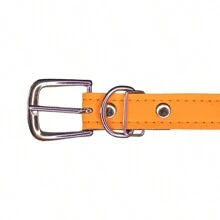 Synthetic Leather Dog Collar For Large And Small Dogs - Orange - View 4