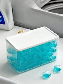 1pc Laundry Detergent Capsule Storage Container, Household Essentials, Washing Powder Container, Dishwashing Gel Beads Storage Box