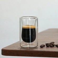 1 件创意窄腰耐热双层玻璃杯适用于果汁、饮料、咖啡、牛奶、土耳其茶 - 無色 - 查看 8