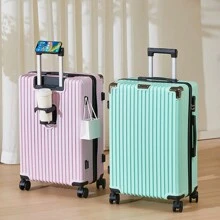 28-Inch Large Capacity Luggage Suitcase With Lock, Lightweight And Portable Travel Companion Bag For School School Accessories School Stuff - Mint Green - View 5