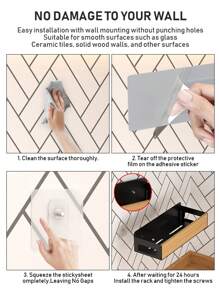 1/2 piezas Estante lateral para refrigerador, estante de almacenamiento de suministros de cocina, estante lateral sin agujero para microondas y horno, accesorios de cocina - Multicolor - Ver 9