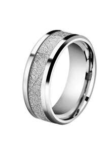 Personalized Custom Name Ring,Personalized Custom Name Fashion Silk Pattern Ring,Custom Engraving Name Text On The Inside Stainless Steel Men's Temperament Stainless Steel Custom Ring Silvery Black Metal Finger Ring,Valentine's Day Gift,Father's Day Gift Birthday Gift,Christmas Gifts - Silver - View 6