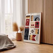 1pc Vintage Matchbox Wall Art Picture Matches Canvas Prints Paintings Retro Matchbook Poster Funky Designs Aesthetic Decor For Bedroom, Living Room, Or Office Apartment Decor Unframed Or Framed