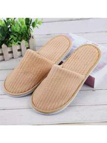 3 Pares de Pantuflas de Felpa de Coral a Rayas - Pantuflas Cálidas Unisex Para el Hogar, Spa, Hotel, Viaje, Boda, Salón - Suaves, Antideslizantes y Sin Fragancia