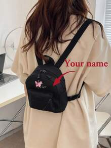 1pc Custom Mini Casual Backpack For Back To School & Travel, School Supplies,School Backpack,School Bag,Backpack For School, Suitable For Teen Girls Women College Students College,Middle School, High School,Outdoors, Travel