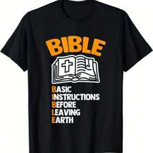 BIBLE BASIC INSTRUCTIONS BEFORE LEAVING EARTH Fashion Flat Digital Print Men's T-Shirt, Pure Cotton Comfortable Casual Wear, Design, High-Quality Short Sleeve