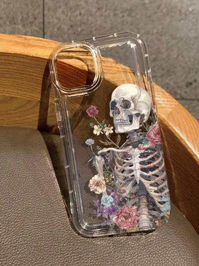 Skeleton Pattern Liquid Silicone Mobile Phone Case Full-Body Protection Shockproof Anti-Fall TPU Soft Rubber Case Compatible With IPhone 11/12/13/14/15/15pro/15 Plus/15 Promax/7plus/8plus/X/Xs Max/Xr/11pro/12pro/13pro/14pro/12mini/13mini/11promax/12promax/13promax/14promax/14plus/6/6s/6plus/7/8/Se&Compatible With Samsung Galaxy Galaxy/A54/A14/A12/A13/A15/A32/A33/A24/A52S/S20/S21/S22/S23/S24/S23Plus/S24ultra Waterproof Scratch Resistant