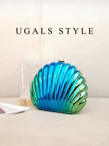 Bolso de noche de lujo 2025 para mujer con cierre de concha, bolso de mano acrílico transparente y resistente al agua, bolso bandolera perfecto para fiestas, bodas, cenas/banquetes, que combina con vestidos de novia, vestidos formales, vestidos de fiesta, vestidos de cumpleaños y vestidos de mujer.